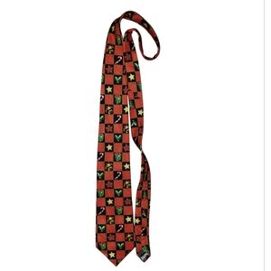 Red and Black Star Patterned Tie